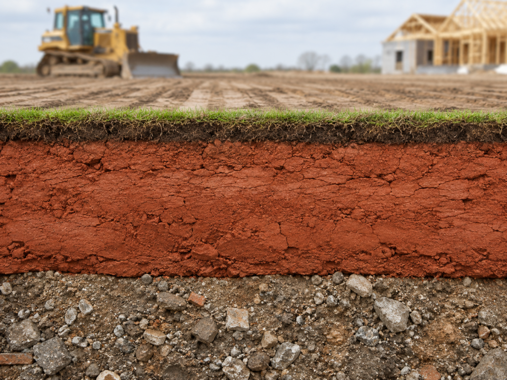 Sod or thin topsoil layer